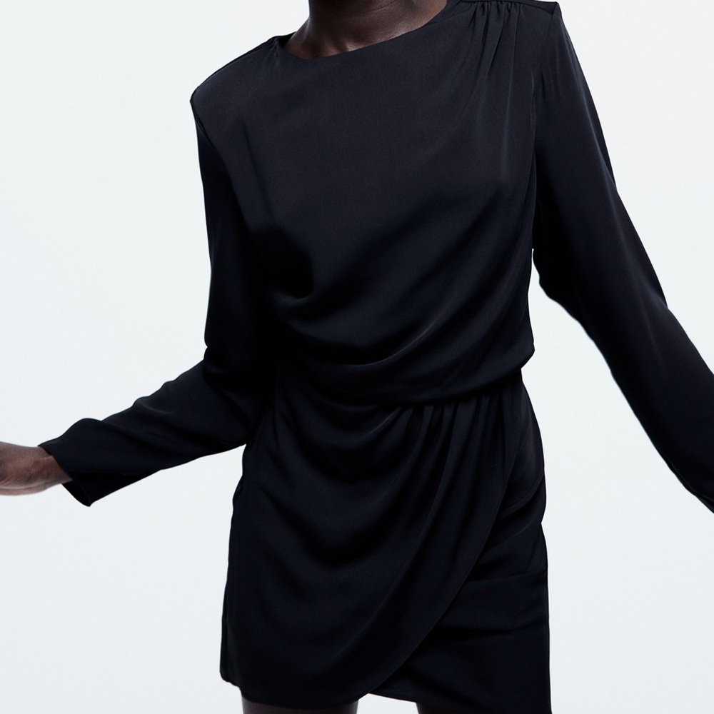 H&M Black Draped Dress Size XL/XXL NWT